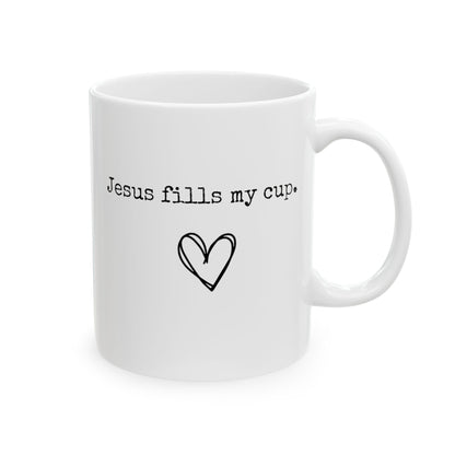 Jesus Fills My Cup Heart Mug