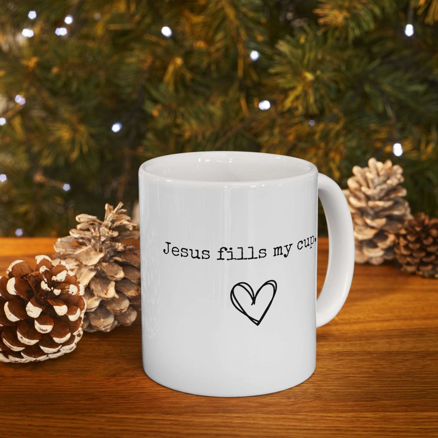 Jesus Fills My Cup Heart Mug